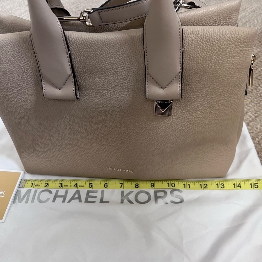 Michael Kors Tan Satchel with Double Handles and Detachable Strap - Picture 9 of 11